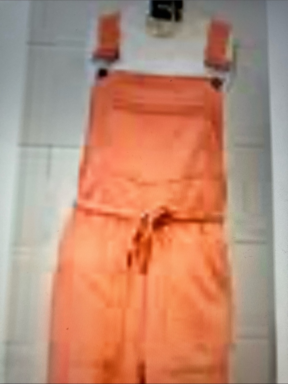 Noflik Orange Drawstring overall romper